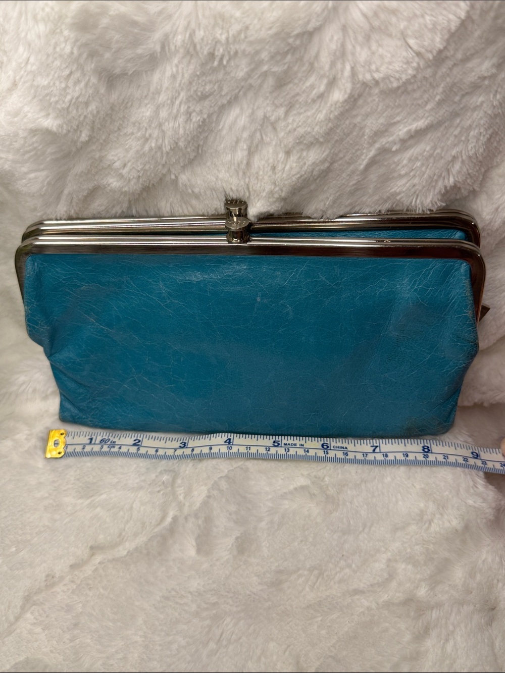 HOBO Teal Leather Frame Clutch - Picture 7 of 8